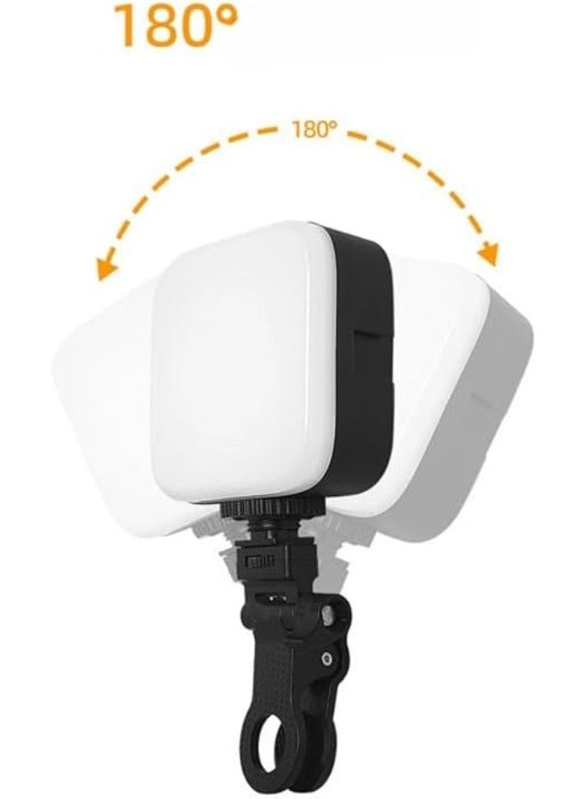 إضاءة سيلفي LED موديل M-88 مع مشبك تثبيت - كشاف فيديو محمول بـ 3 مستويات إضاءة (3000-6500 كلفن) - قابل للشحن للموبايل واللابتوب والتصوير والمكياج - أبيض - Image 1